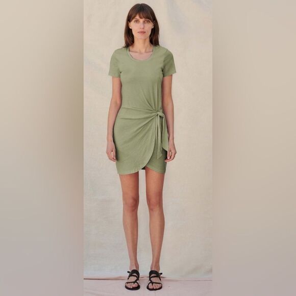 NWOT Sundry Knotted T-Shirt Cotton Dress in sea glass Size 0 D2 - Picture 1 of 8